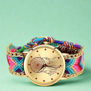Starlit Echo – Handmade Dreamcatcher Quartz Watch