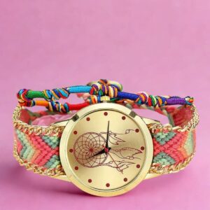 Whispering Tide – Handmade Dreamcatcher Quartz Watch