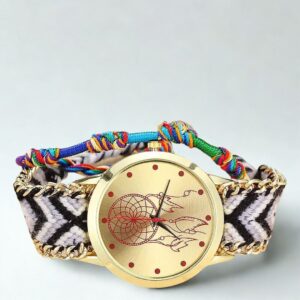Ember Glow – Handmade Dreamcatcher Quartz Watch