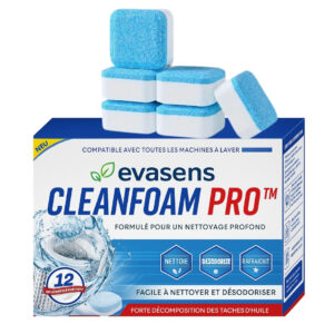 Tablettes nettoyantes lave-linge, anti-odeurs & biofilm — CleanFoam Pro™