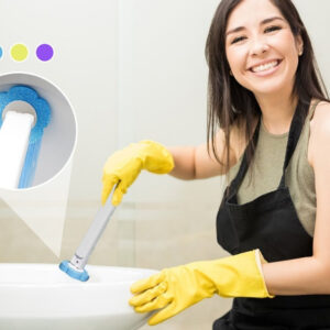 Brosse WC jetable à tête pré-dosée, hygiène 100% sans contact — CleanDrop One-Click™