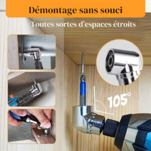 Embout renvoi d’angle 105° pour visseuse et perceuse — AngleFlex Pro™